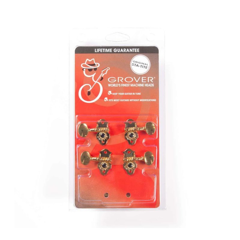 台灣製造 GROVER 8G Sta-Tite 金色 烏克麗麗 調音弦鈕 左2右2 — 三峽烏克麗麗