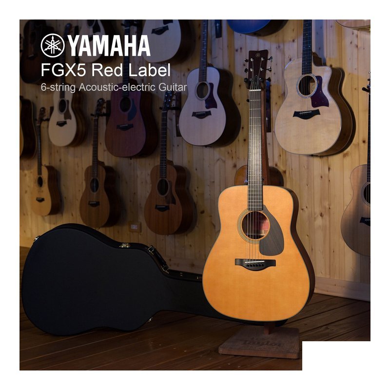 Yamaha YAMAHA FGX5 紅標 電木吉他 木吉他 民謠吉他 附原廠琴盒 — 三峽木吉他 / 民謠吉他